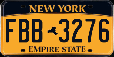 NY license plate FBB3276
