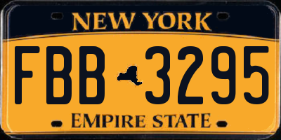 NY license plate FBB3295
