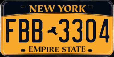 NY license plate FBB3304