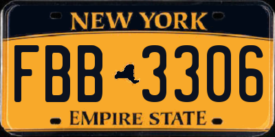 NY license plate FBB3306