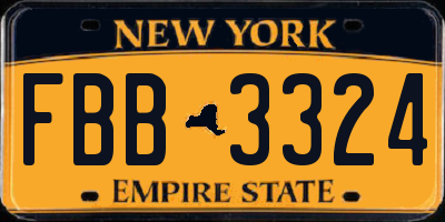 NY license plate FBB3324