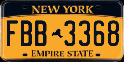 NY license plate FBB3368