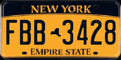 NY license plate FBB3428