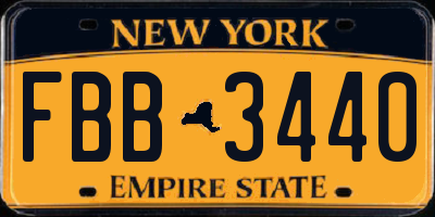 NY license plate FBB3440