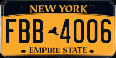 NY license plate FBB4006