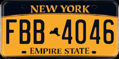 NY license plate FBB4046