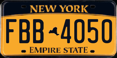 NY license plate FBB4050