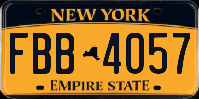 NY license plate FBB4057