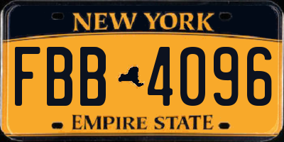 NY license plate FBB4096