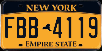 NY license plate FBB4119