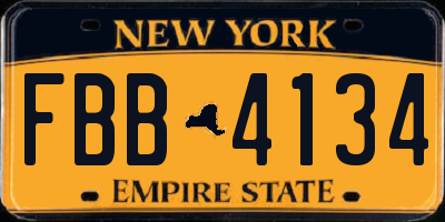 NY license plate FBB4134