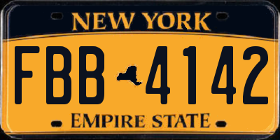NY license plate FBB4142