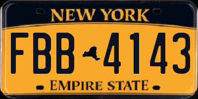 NY license plate FBB4143