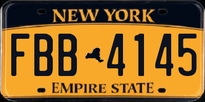 NY license plate FBB4145