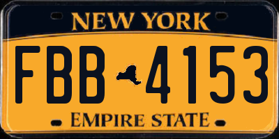 NY license plate FBB4153