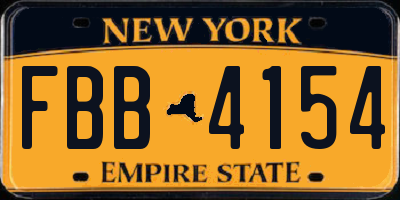 NY license plate FBB4154