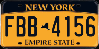 NY license plate FBB4156