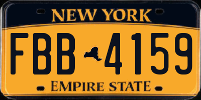NY license plate FBB4159