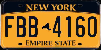 NY license plate FBB4160