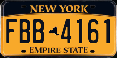 NY license plate FBB4161