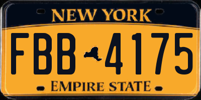 NY license plate FBB4175