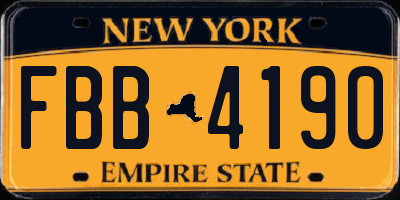 NY license plate FBB4190