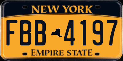 NY license plate FBB4197