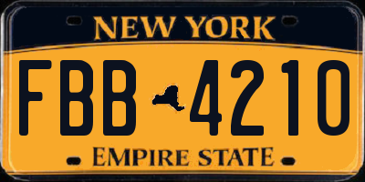 NY license plate FBB4210
