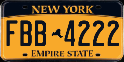 NY license plate FBB4222