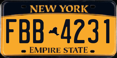 NY license plate FBB4231