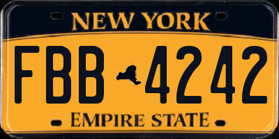 NY license plate FBB4242