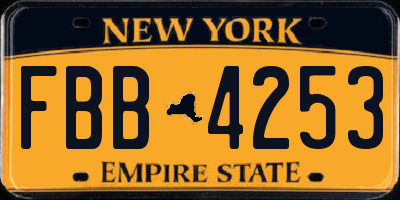 NY license plate FBB4253