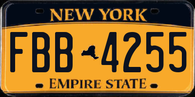NY license plate FBB4255