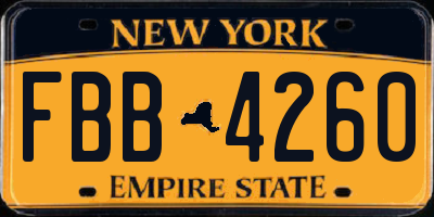 NY license plate FBB4260