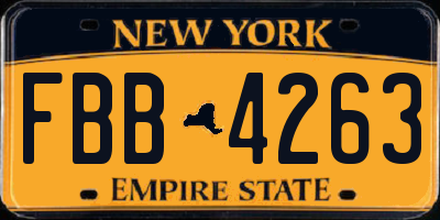 NY license plate FBB4263