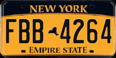 NY license plate FBB4264