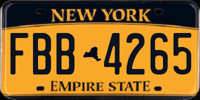 NY license plate FBB4265