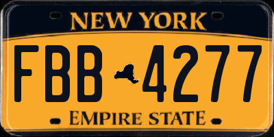 NY license plate FBB4277