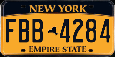 NY license plate FBB4284