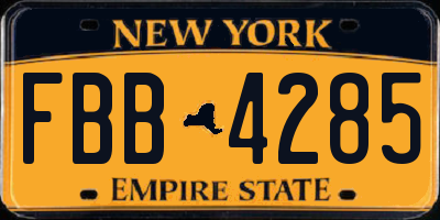 NY license plate FBB4285