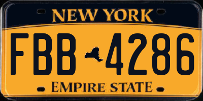 NY license plate FBB4286