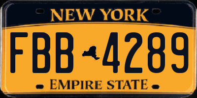 NY license plate FBB4289