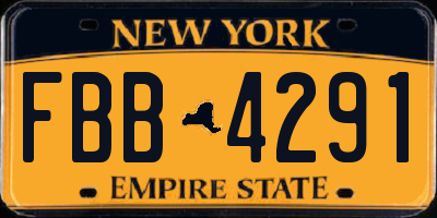 NY license plate FBB4291