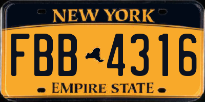 NY license plate FBB4316