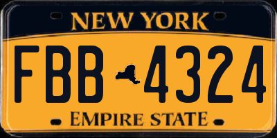 NY license plate FBB4324