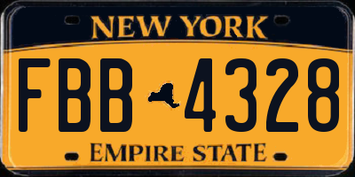NY license plate FBB4328