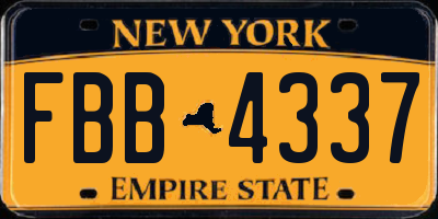 NY license plate FBB4337