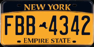 NY license plate FBB4342