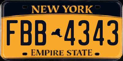 NY license plate FBB4343