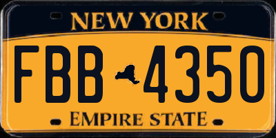 NY license plate FBB4350